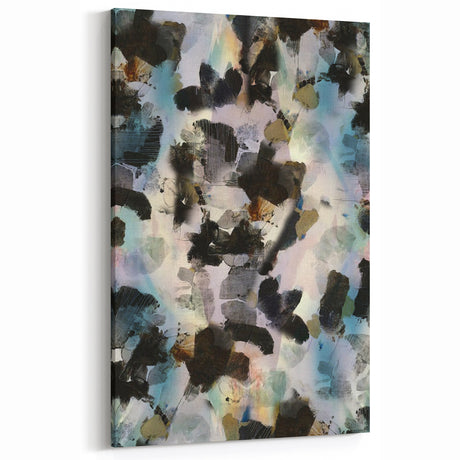 Textured Energy – Black & Teal Earthen Harmony Abstracts Print
