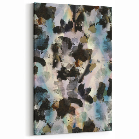 Textured Energy – Black & Teal Earthen Harmony Abstracts Print