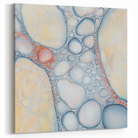 Organic Cells in Soft Tones – Earthen Harmony Earth Tone Art Print