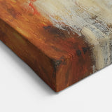 Abstract Wall Art – Fiery Earth Textures with Gold and Sky Blue Accents