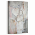 Modern Abstract Art – Soft Heart Design in Blush, Gray & White Tones