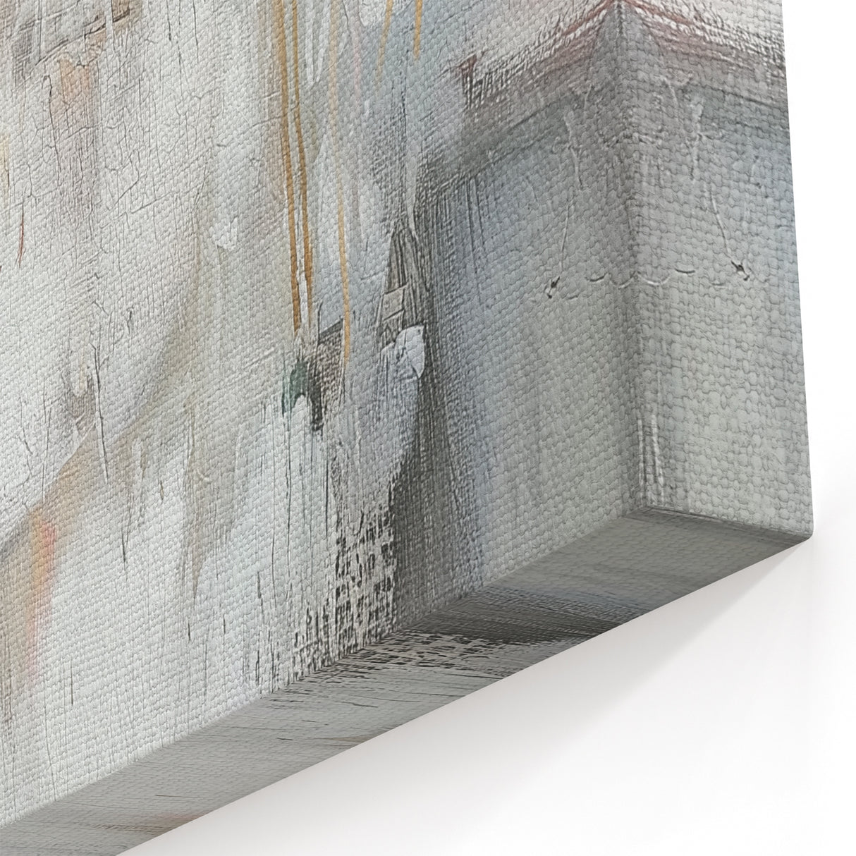 Modern Abstract Art – Soft Heart Design in Blush, Gray & White Tones