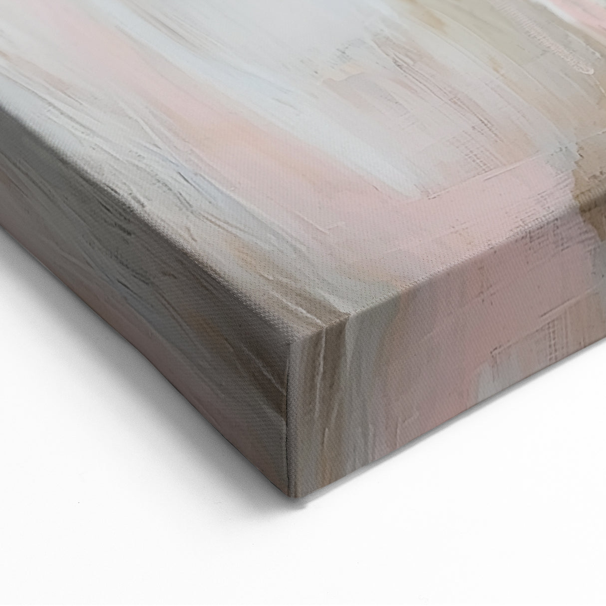 Modern Abstract Art – Soft Heart Design in Blush, Gray & White Tones