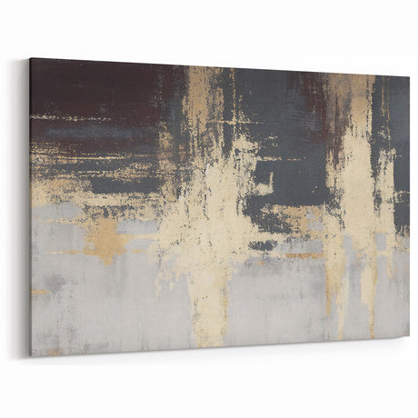 Industrial Fade – Neutral Abstract Wall Art in Gold and Gray Tones