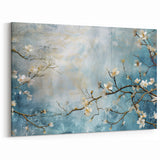 Blossom Breeze – Floral Abstract Wall Art in Blue and White Tones