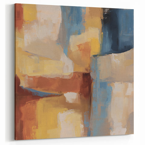 Geometric Abstract Wall Decor – Earth Tone Modern Canvas Print