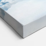 Large Abstract Wall Art – Coastal Blue and Beige Horizontal Canvas