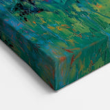 Contemporary Abstract Canvas – Vibrant Floral Blue Wall Art Print