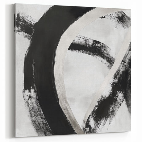 Minimalist Abstract Wall Art – Bold Black and White Canvas Print