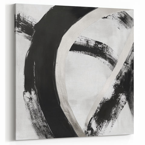 Minimalist Abstract Wall Art – Bold Black and White Canvas Print