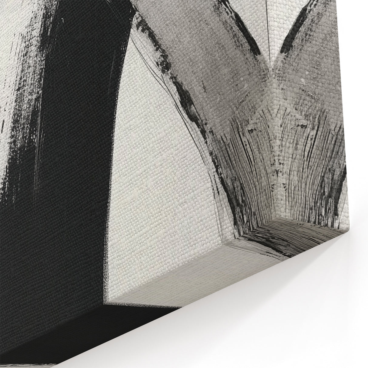 Large Abstract Wall Art – Modern Black and White Minimalist Canvas