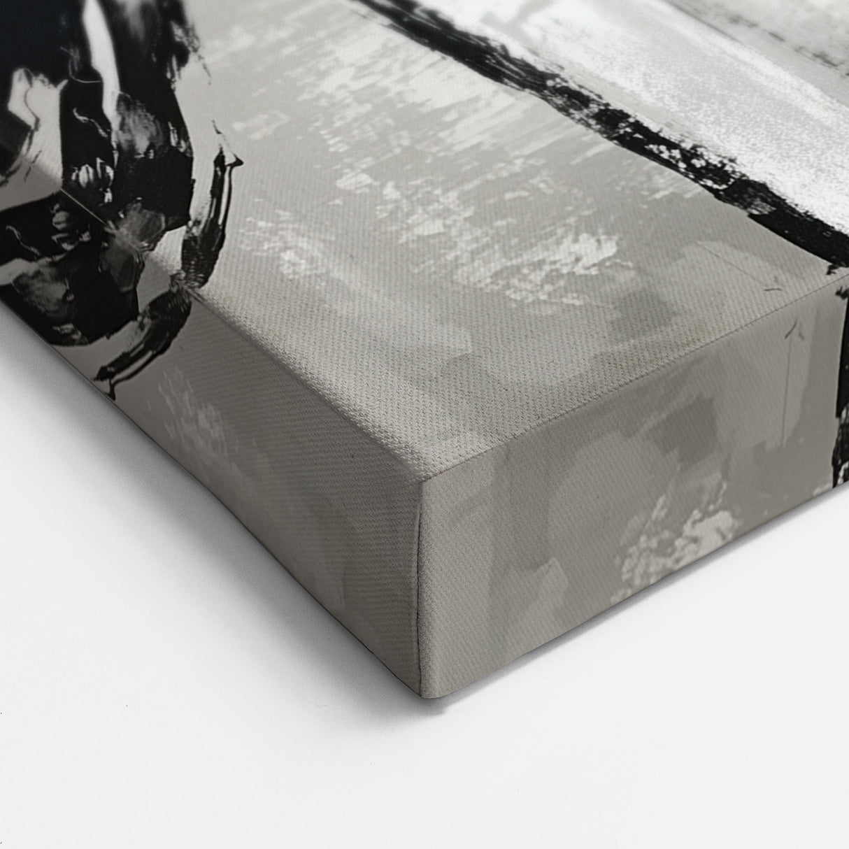 Large Abstract Wall Art – Modern Black and White Minimalist Canvas