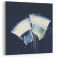 Contemporary Abstract Canvas – Bold Navy and White Minimalist Art