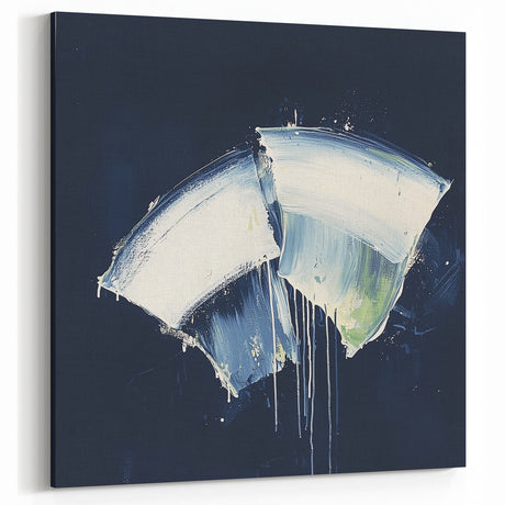 Contemporary Abstract Canvas – Bold Navy and White Minimalist Art