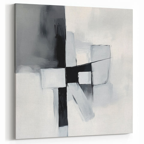 Colorful Abstract Wall Art – Black & Gray Modern Canvas Composition