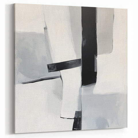 Abstract Art Prints – Bold Black & Gray Modern Minimalist Canvas
