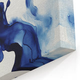 Minimalist Abstract Wall Art – Flowing Navy Ink Modern Canvas Print