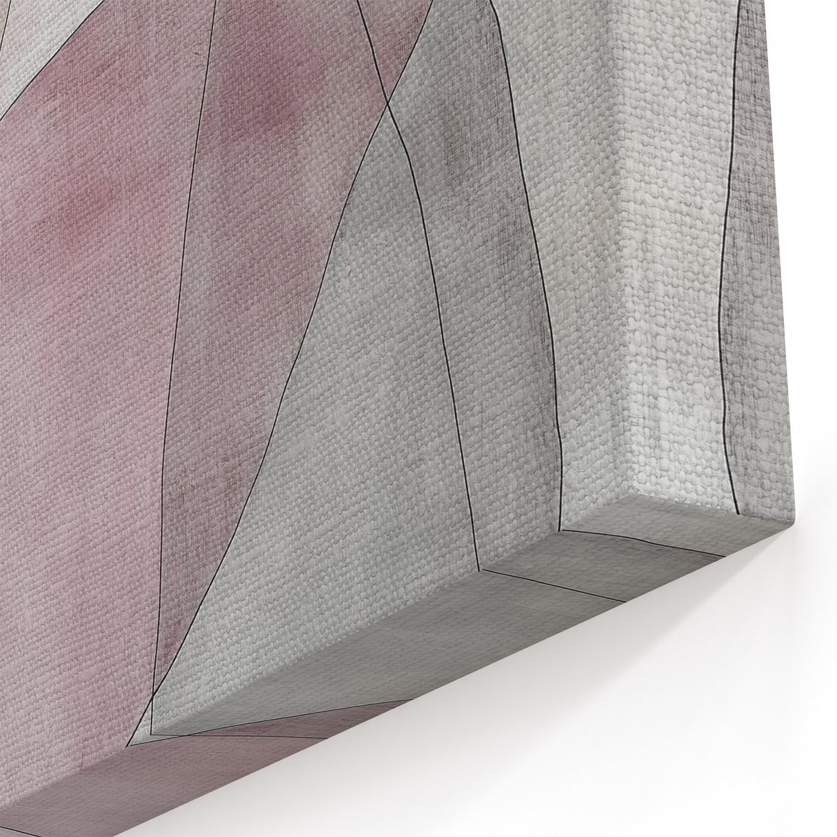 Colorful Abstract Wall Art – Pink, Black & Gray Soft Shape Canvas