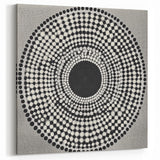 Colorful Abstract Wall Art – Black & White Optical Dot Pattern
