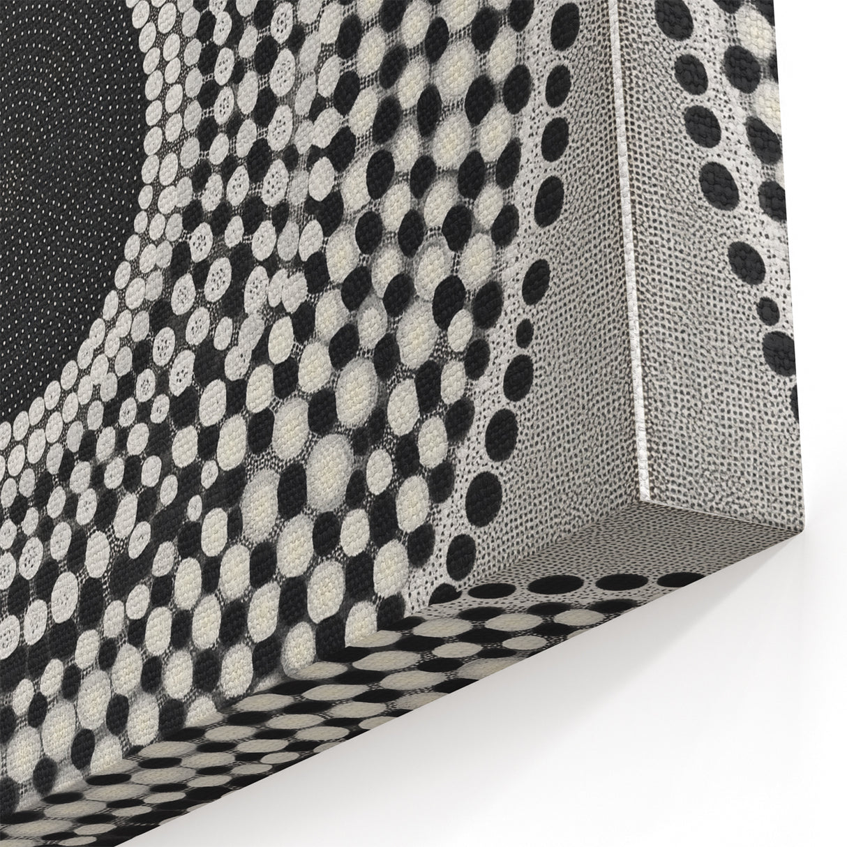 Colorful Abstract Wall Art – Black & White Optical Dot Pattern