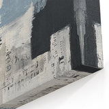 Geometric Abstract Wall Decor – Blue, Black & Urban Texture Collage