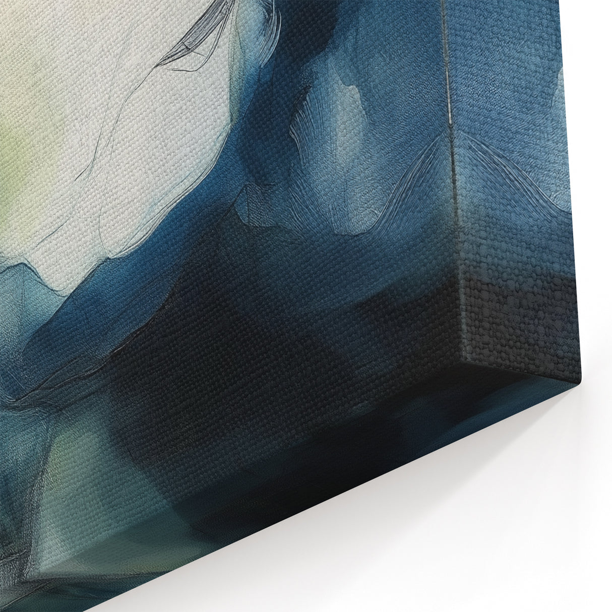 Contemporary Abstract Canvas – Fluid Blue, Orange & White Motion