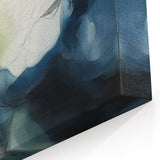 Contemporary Abstract Canvas – Fluid Blue, Orange & White Motion