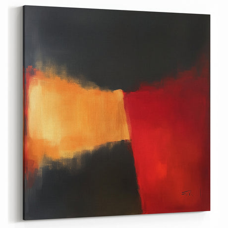 Colorful Abstract Wall Art – Red, Gold & Black Modern Expression