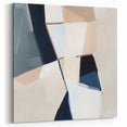 Geometric Abstract Wall Decor – Navy and Beige Minimalist Canvas
