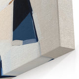 Geometric Abstract Wall Decor – Navy and Beige Minimalist Canvas