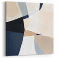 Minimalist Abstract Wall Art – Neutral Beige and Navy Canvas
