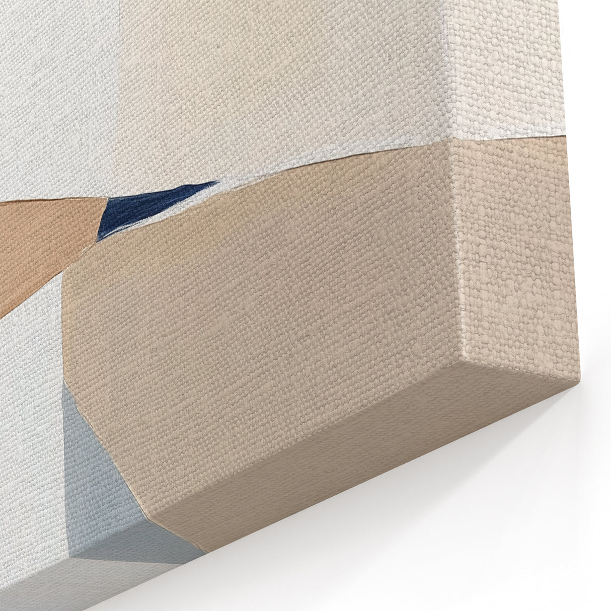 Minimalist Abstract Wall Art – Neutral Beige and Navy Canvas
