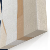 Large Abstract Wall Art – Modern Beige and Navy Canvas Composition
