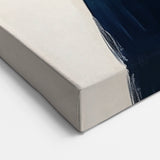 Large Abstract Wall Art – Modern Beige and Navy Canvas Composition