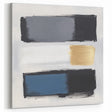 Minimalist Abstract Wall Art – Gray, Navy & Gold Brushstroke Canvas