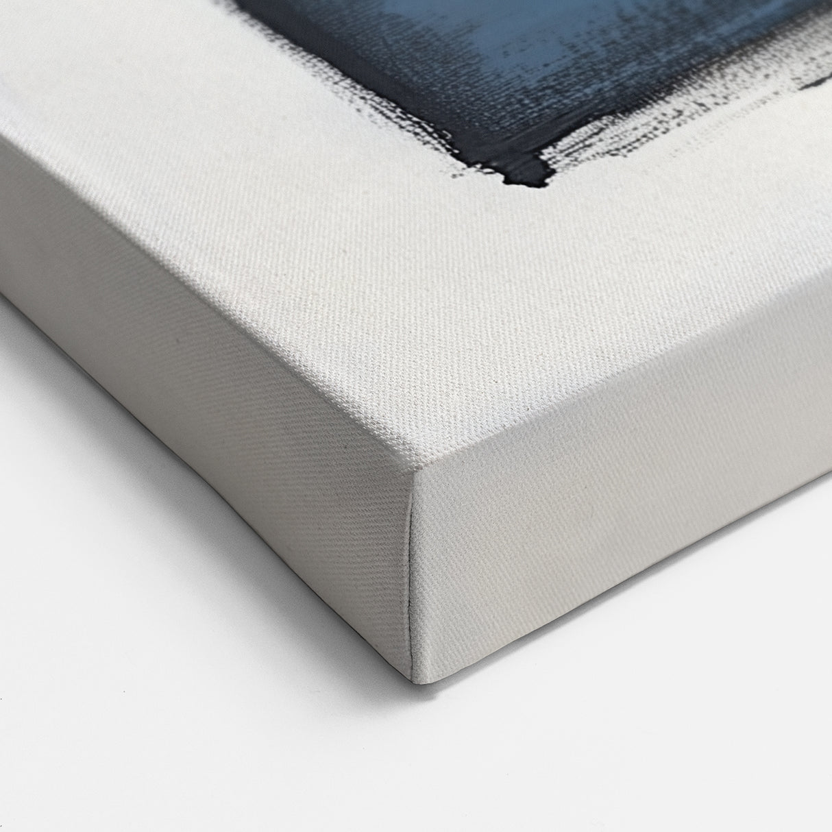 Minimalist Abstract Wall Art – Gray, Navy & Gold Brushstroke Canvas