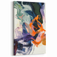 Modern Abstract Wall Art – Bold Vertical Flow in Orange and Green
