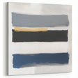 Large Abstract Wall Art – Navy, Gray & Gold Minimal Brushstrokes