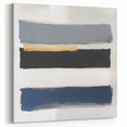 Large Abstract Wall Art – Navy, Gray & Gold Minimal Brushstrokes
