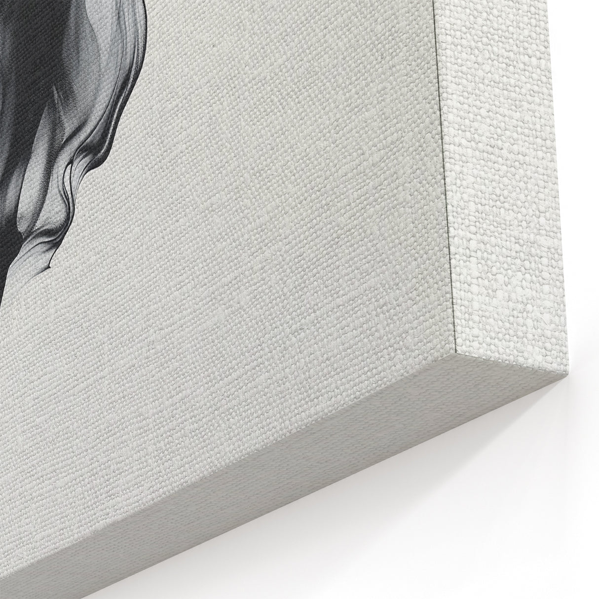 Minimalist Abstract Wall Art – Flowing Black Ink on White Canvas