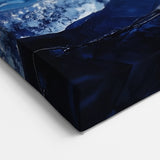 Contemporary Abstract Canvas – Blue and Silver Mountain Art