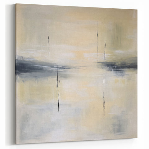 Geometric Abstract Wall Decor – Beige and Gray Modern Canvas