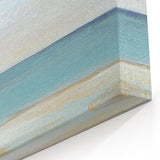 Minimalist Abstract Wall Art – Aqua and Sand Coastal Canvas
