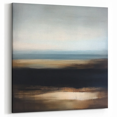 Modern Abstract Wall Art – Contemporary Brown & Black Landscape