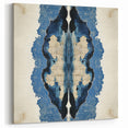 Modern Abstract Wall Art – Navy Blue & Beige Symmetrical Canvas