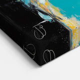 Colorful Abstract Wall Art – Teal, Orange & Black Modern Canvas