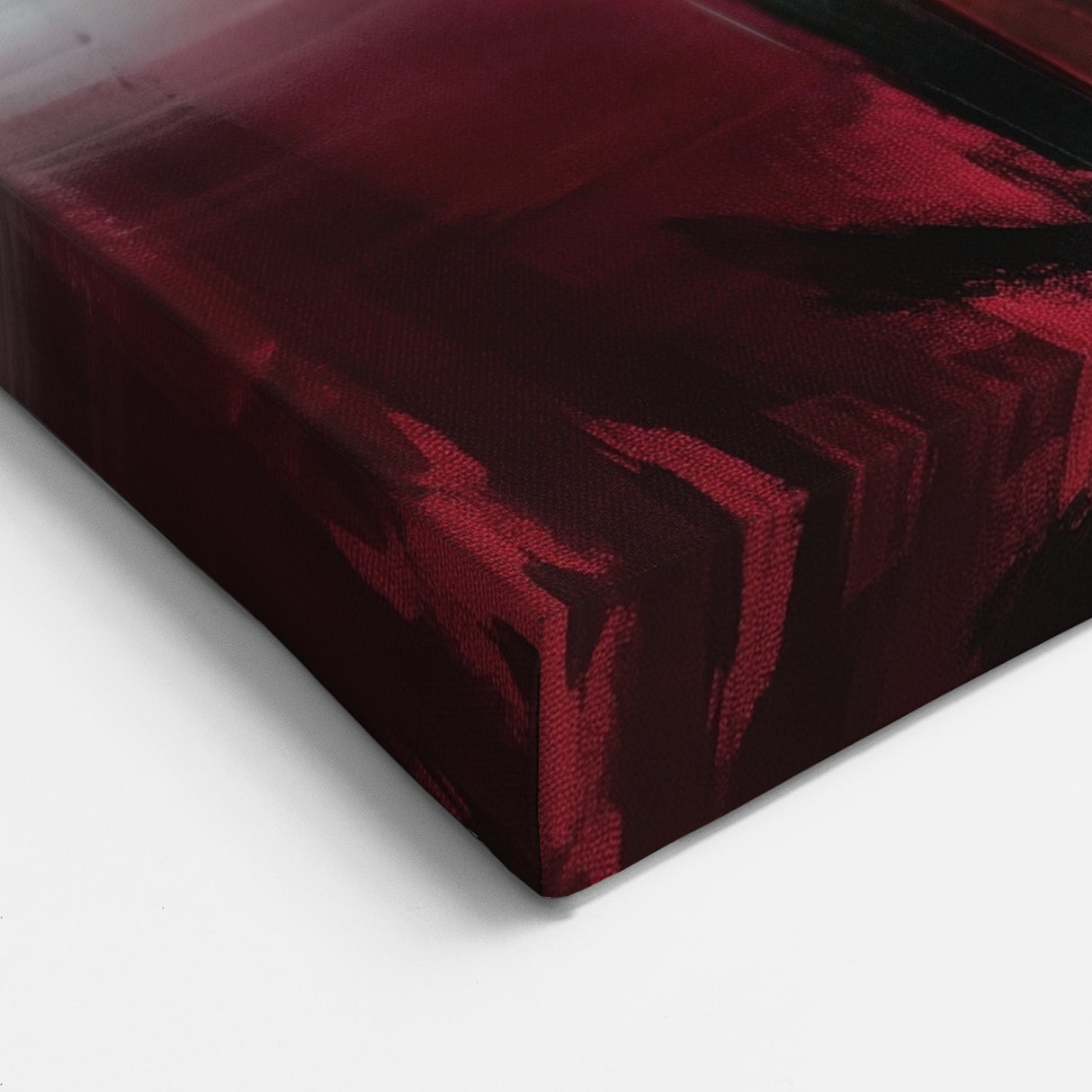 Modern Abstract Wall Art – Bold Red & Black Minimalist Canvas Print
