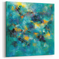 Tropical Abstract Wall Art – Turquoise, Lime & Coral Canvas Print