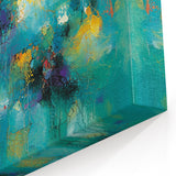 Tropical Abstract Wall Art – Turquoise, Lime & Coral Canvas Print