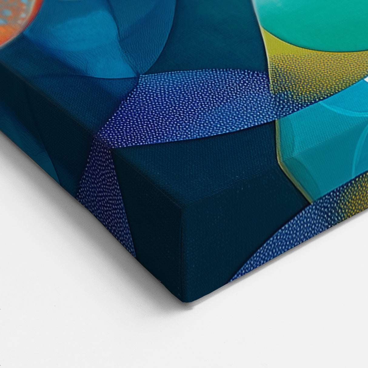 Playful Abstract Wall Art – Aqua, Navy & Orange Modern Canvas